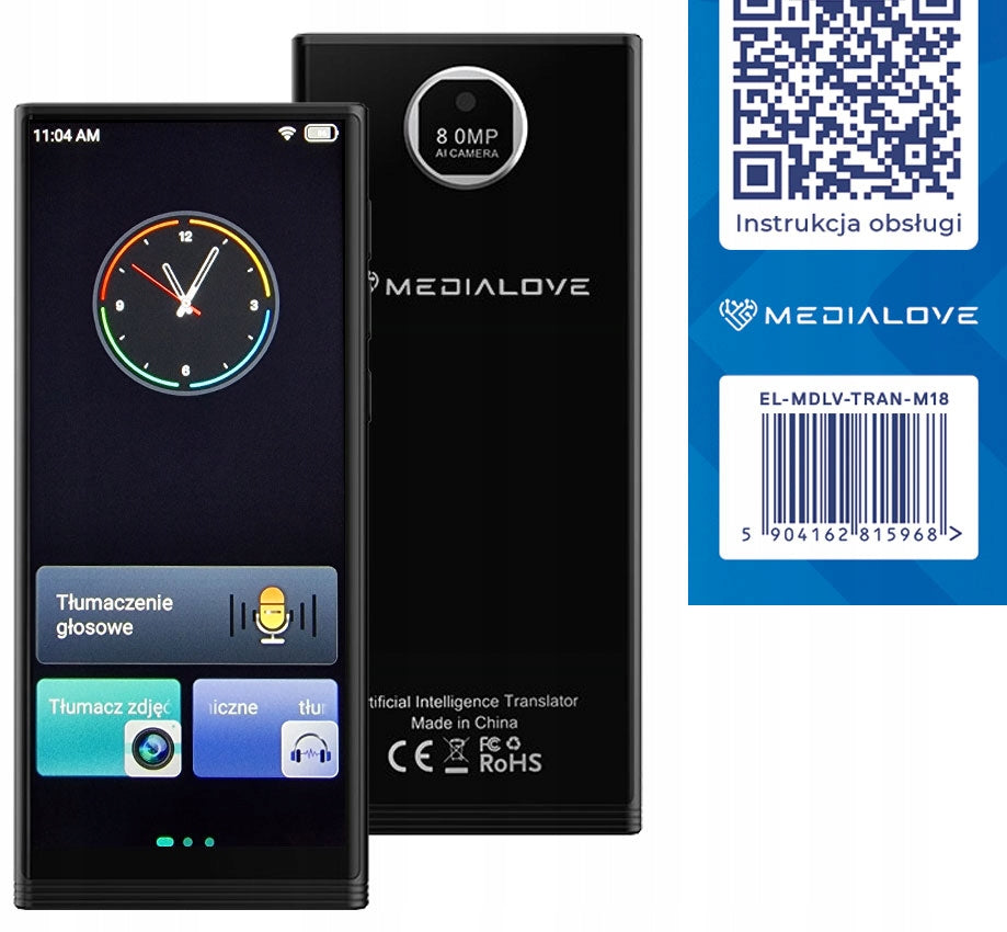 ELECTRONIC TRANSLATOR Polish OFFLINE without internet CAMERA polish menu Wifi