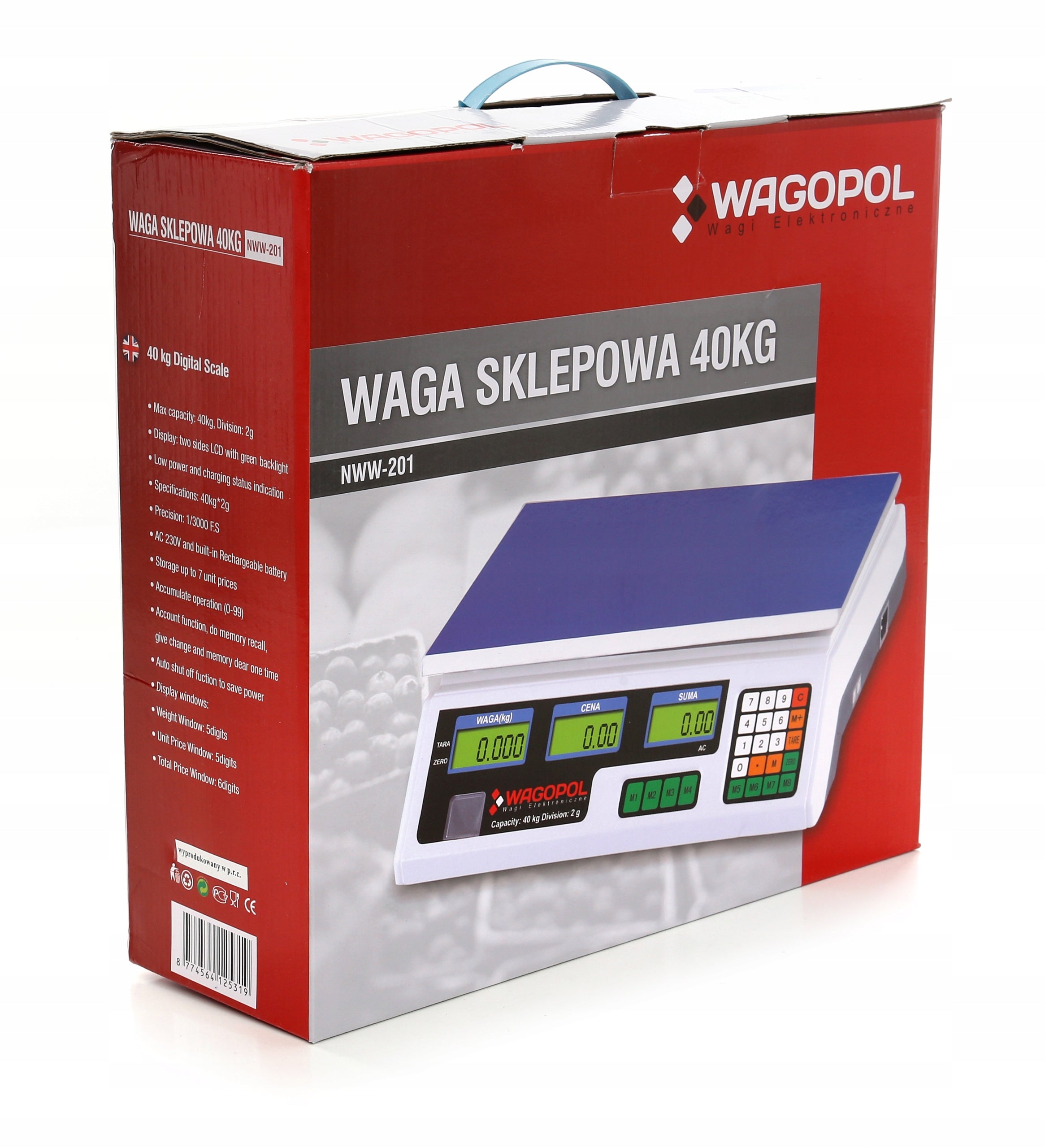 ELECTRONIC WEIGHT 40KG / 2g SHOP CALCULATION Product weight with unit packaging 5 kg