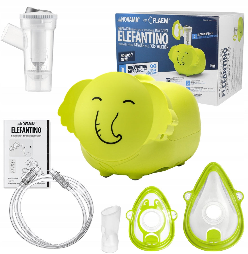 ELEFANTINO Pneumatic piston inhaler for children ELEPHANT Novama 1 piece Medical device type medical device or in-vitro diagnostic medical device