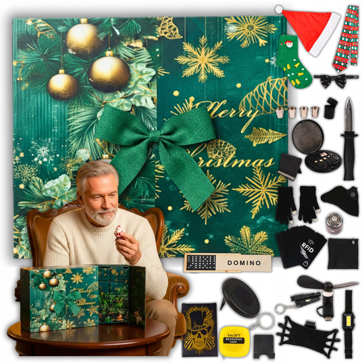 ELEGANT ADVENT CALENDAR FOR MAN CHRISTMAS GIFTS FOR CHILD