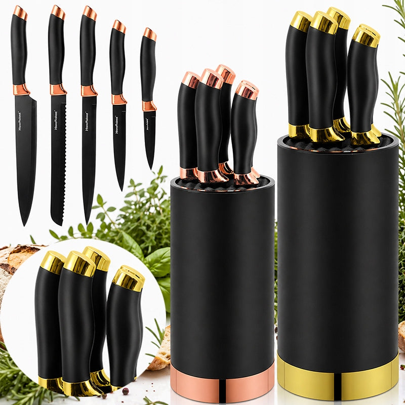 ELEGANT KNIVES IN BLOCK KITCHEN KNIFE SET KITCHEN KNIVES RACK COLORS