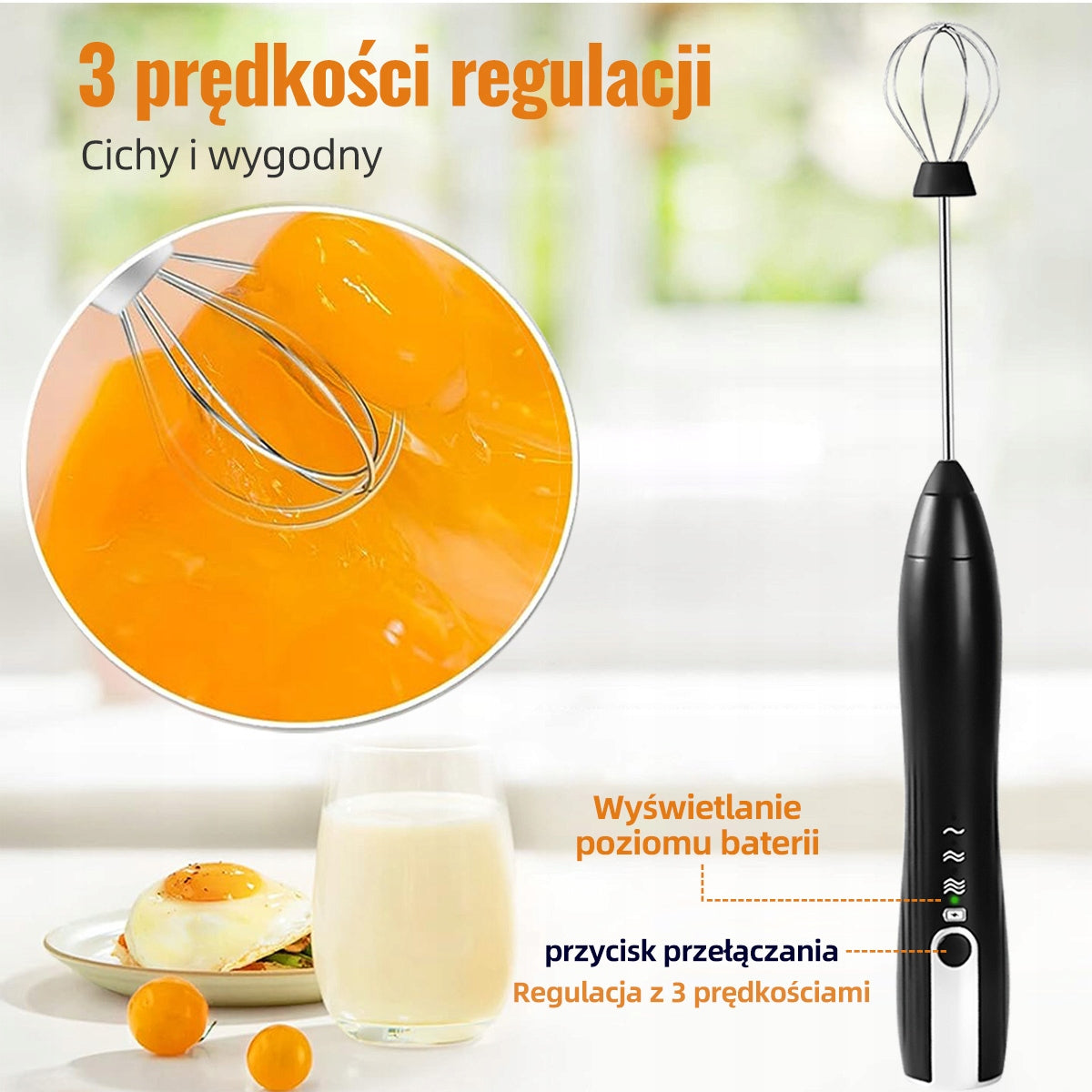 ELEKTRYCZNY SPIENIACZ DO MLEK 3 IN 1 do kawy piany mikser ŁADOWANIE USB Brand no brand