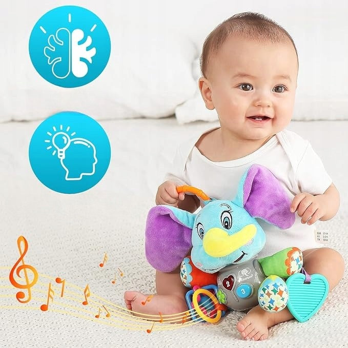ELEPHANT INTERACTIVE MUSIC PLUSH EDUCATIONAL RATTLE TEETHER Brand no brand