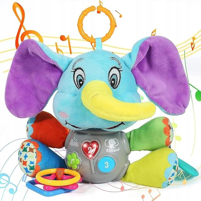 ELEPHANT INTERACTIVE MUSIC PLUSH EDUCATIONAL RATTLE TEETHER