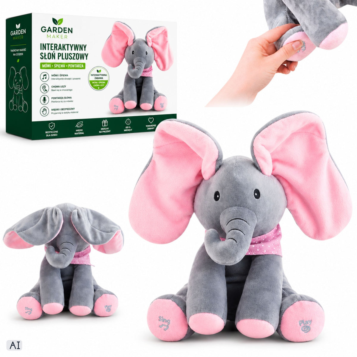 ELEPHANT SINGING PLUSH TOY INTERACTIVE ELEPHANT FOR BABY GIFT