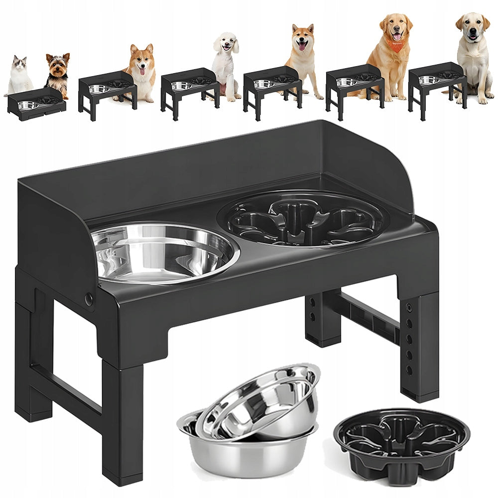 ELEVATED DOG BOWL WITH 5 ADJUSTABLE HEIGHTS, DOG BOWL