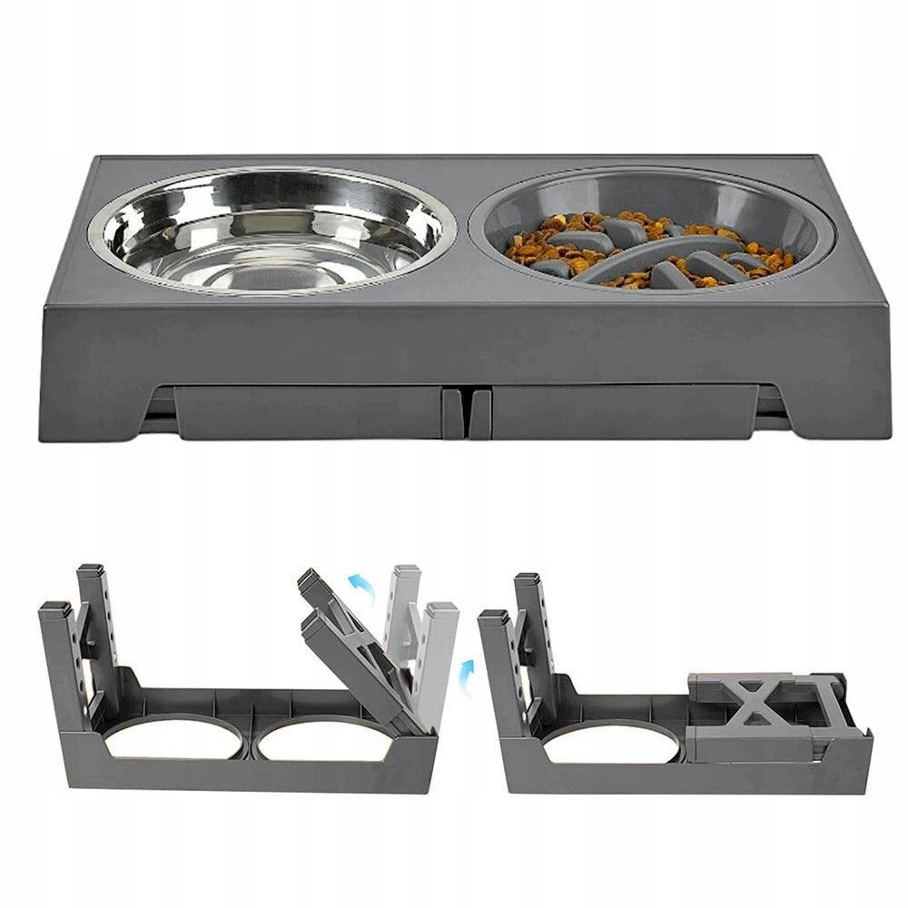 ELEVATED LARGE DOG BOWLS ADJUSTABLE STAND 3IN1 Packaging status original