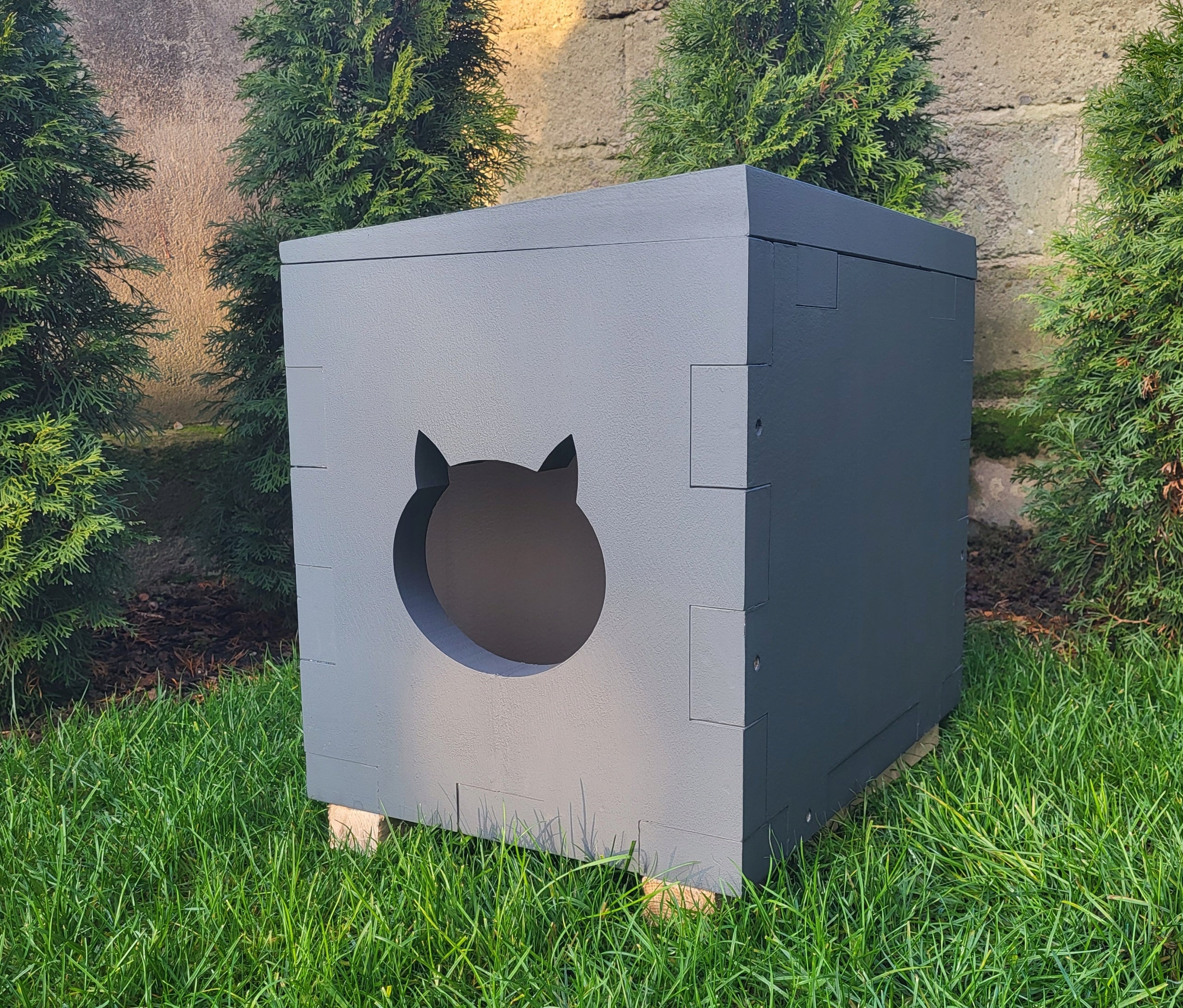 ELHARE Cat house kennel DIY year-round, 4cm XPS Super warm Thermobox Length 56 cm