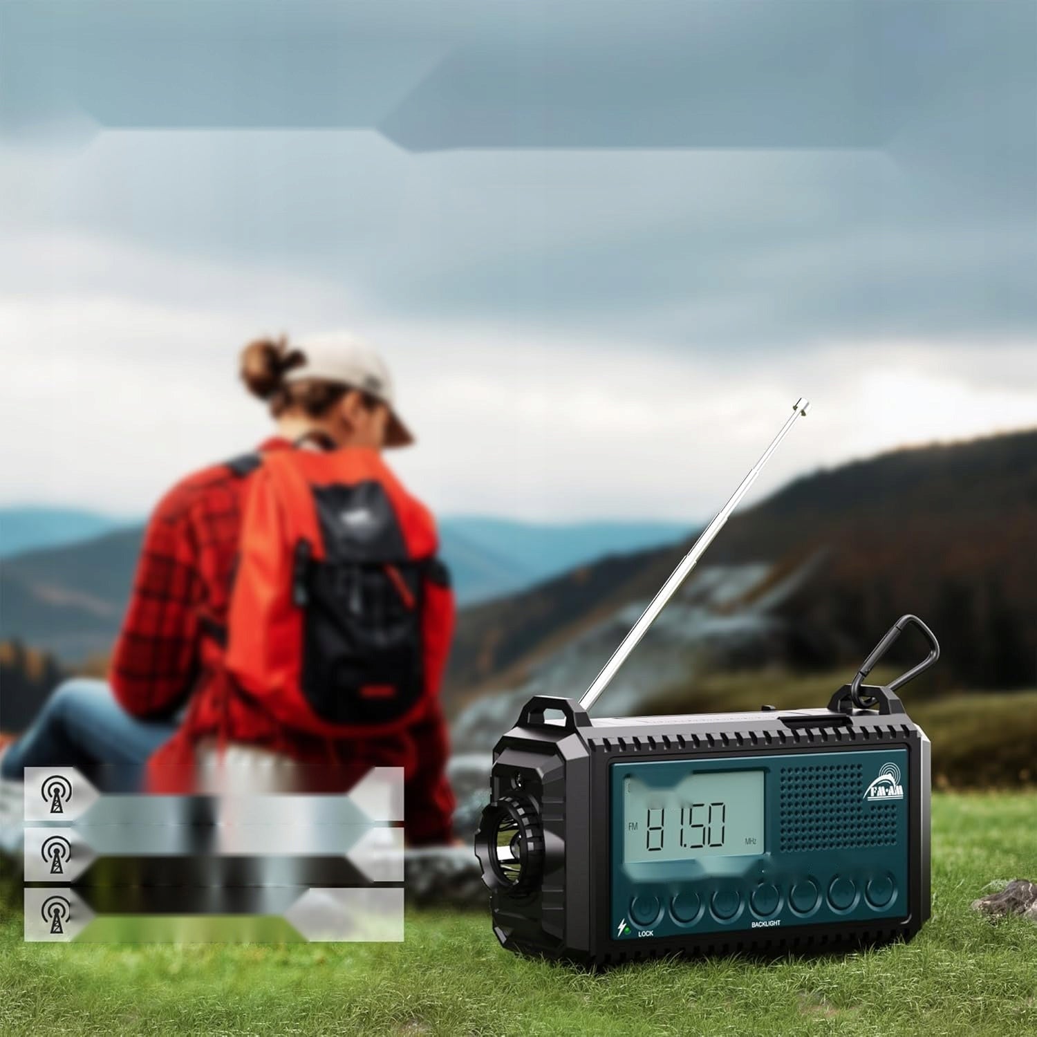 EMERGENCY CRANK AM FM SW BATTERY FLASHLIGHT SAUCE READING Brand no brand