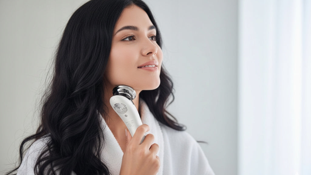 EMS MASSAGER NEEDLELESS FACE MESOTHERAPY ULTRASOUND 7in1 RIBORN BEAUTY Manufacturer code MASAŻER EMS MEZOTERAPIA RIBORN BEAUTY