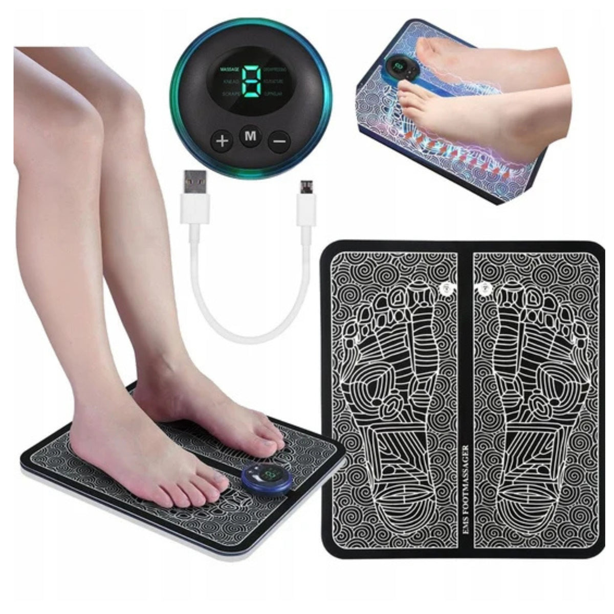 EMS MUSCLE ELECTROSTIMULATOR ELECTRIC HAND FOOT MASSAGER MAT MODES Medical device no