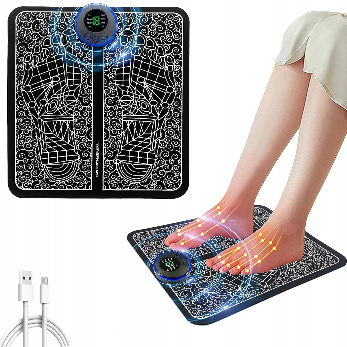 EMS MUSCLE ELECTROSTIMULATOR ELECTRIC HAND FOOT MASSAGER MAT MODES Packaging status original