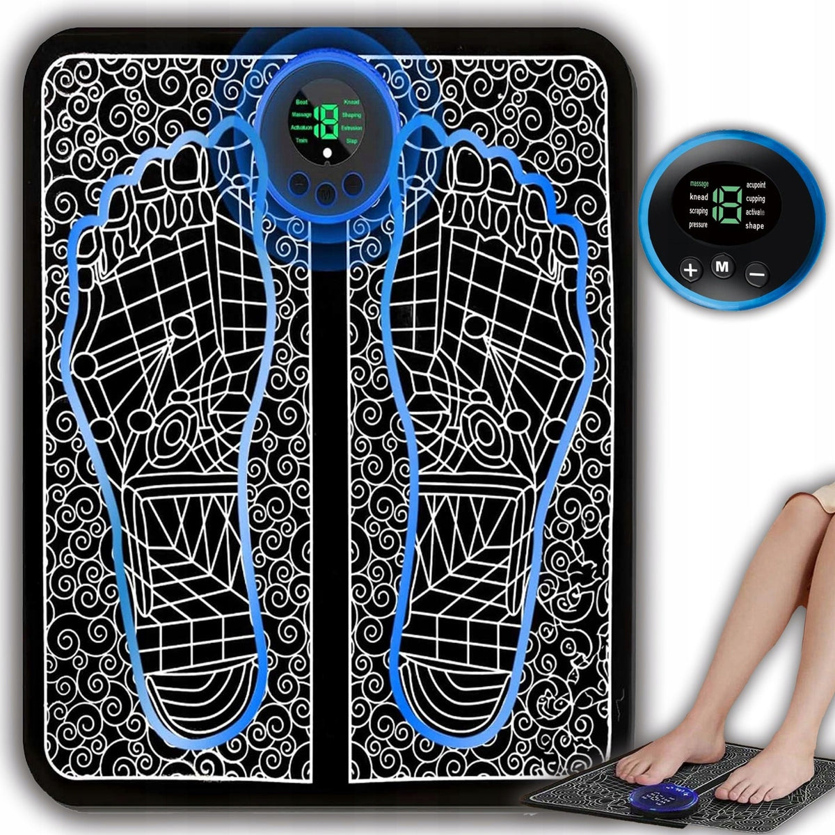 EMS MUSCLE ELECTROSTIMULATOR ELECTRIC HAND FOOT MASSAGER MAT MODES