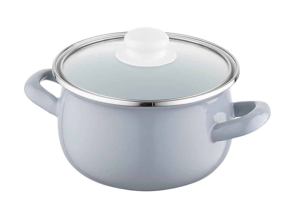 ENAMEL POT GRIS EMALIA PLESZEW 16 CM 2,2 L
