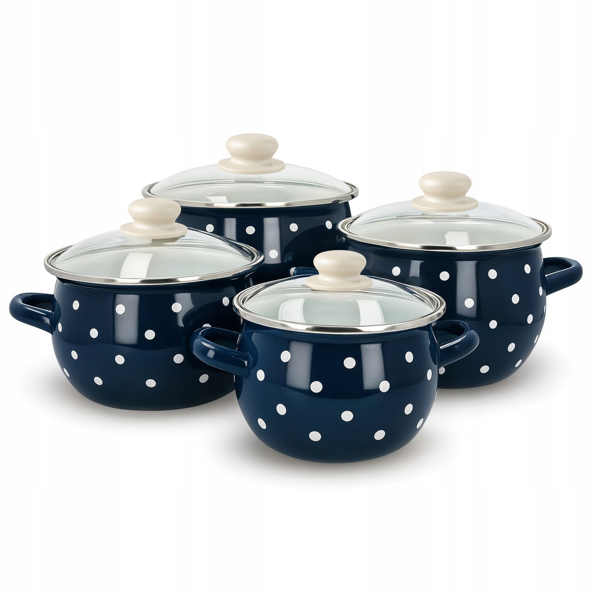 ENAMEL POTS INDUCTION GAS ENAMEL OLKUSZ SET OF POTS 8 EL
