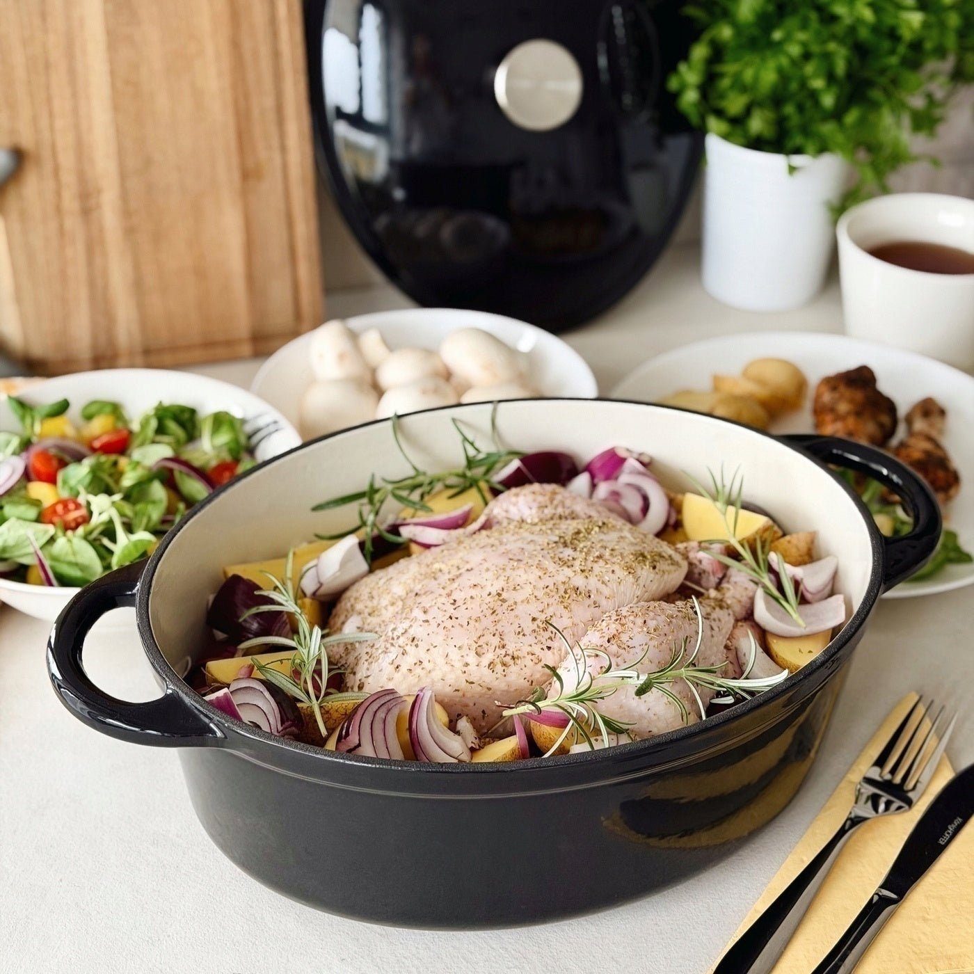 ENAMELLED CAST IRON INDUCTION Brytfanna Gas Konighoffer Natural 6,5L Color black