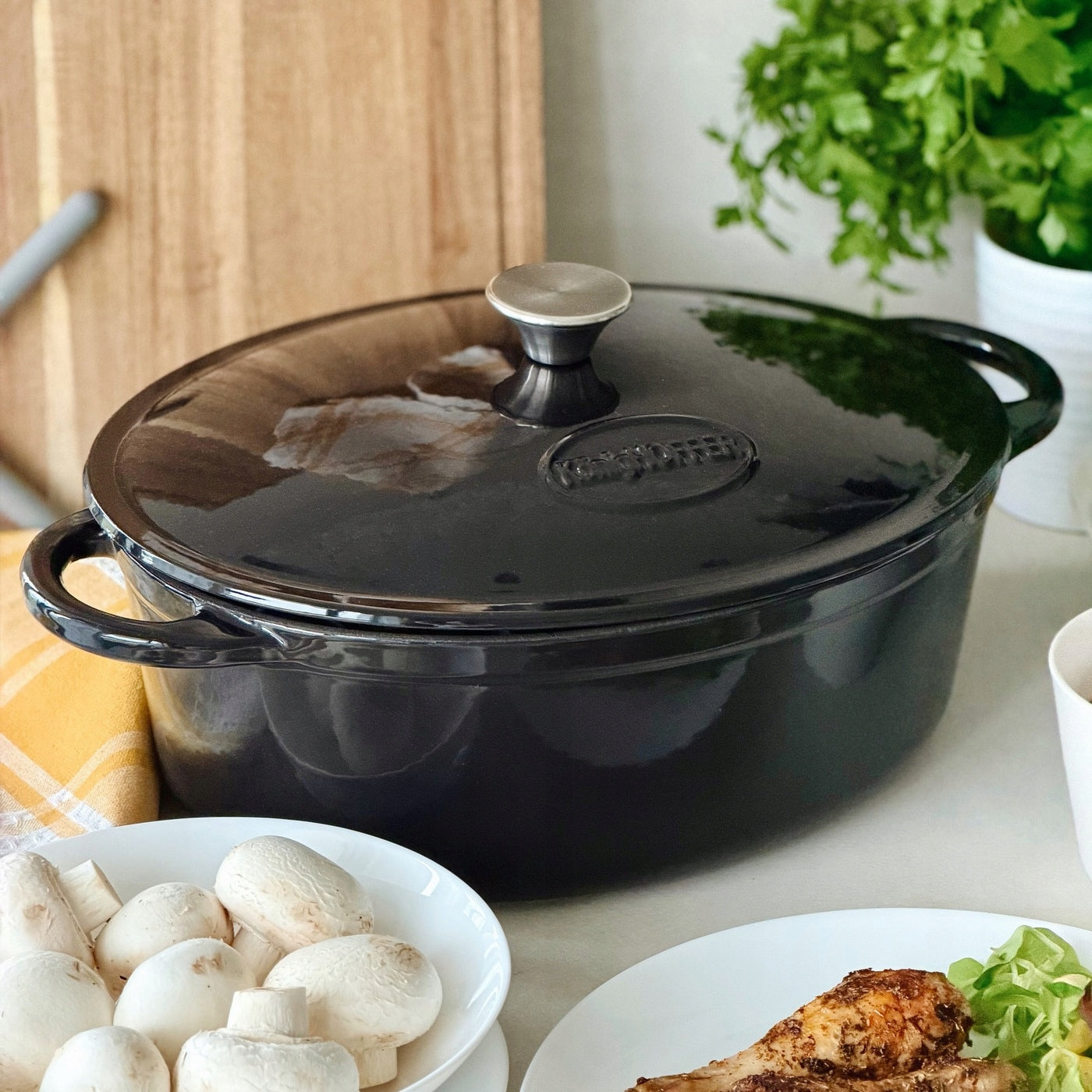 ENAMELLED CAST IRON INDUCTION Brytfanna Gas Konighoffer Natural 6,5L Packaging status original