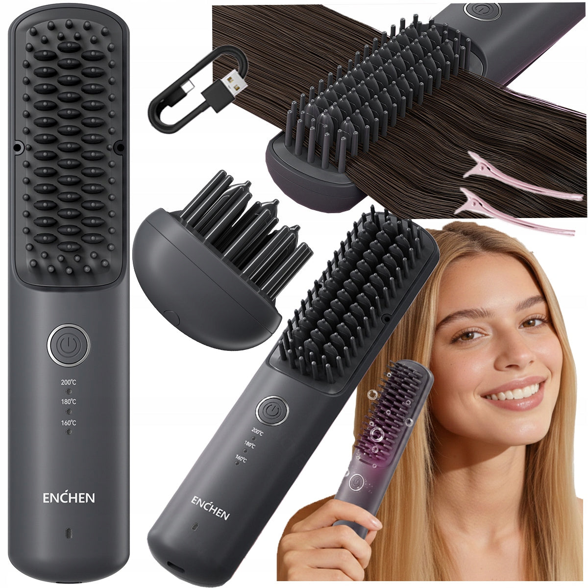 ENCHEN H6 Straightening Brush IONIZATION Wireless for Straightening