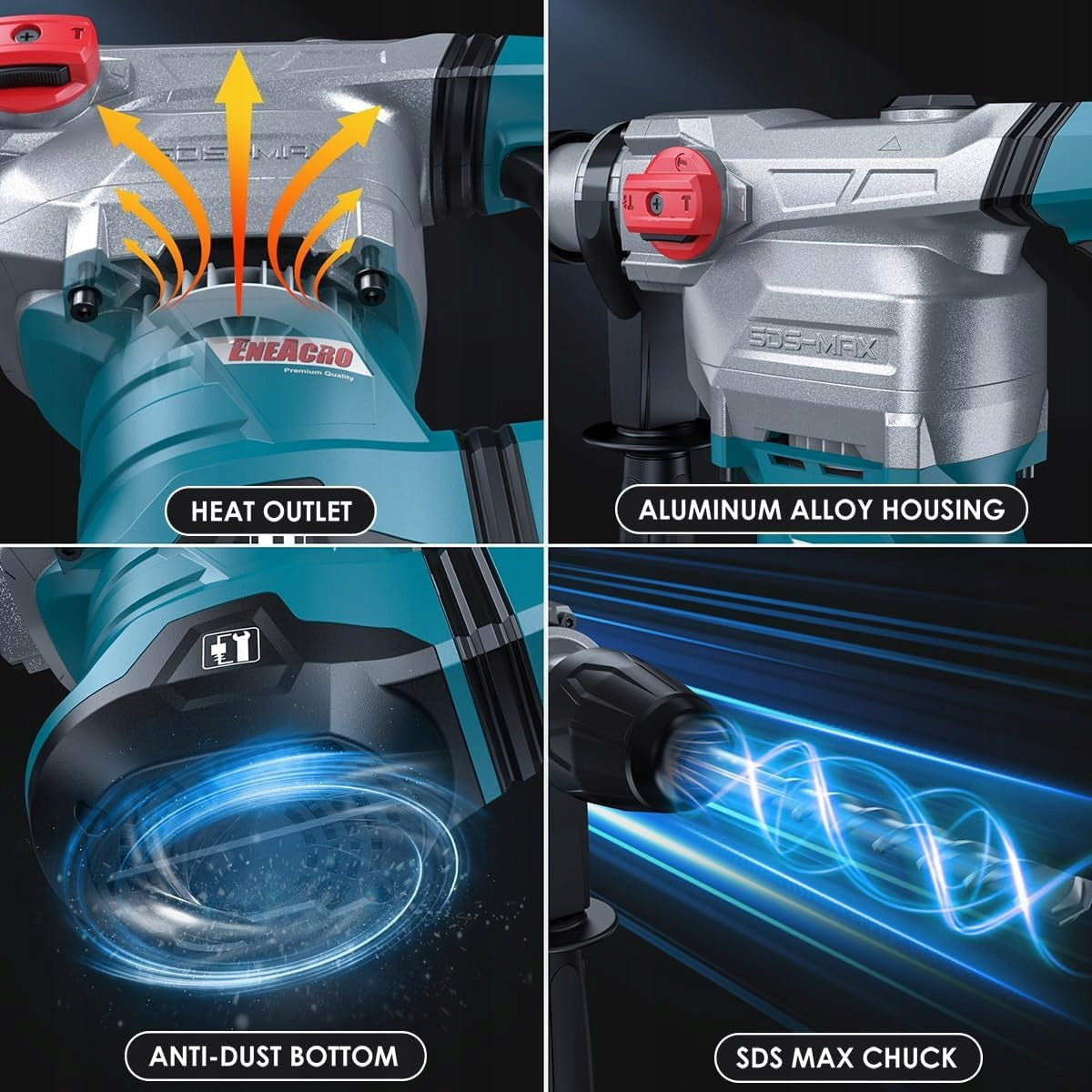 ENEACRO SDS-Max 1500W 12J 3-Mode Impact Hammer Manufacturer code 482n10