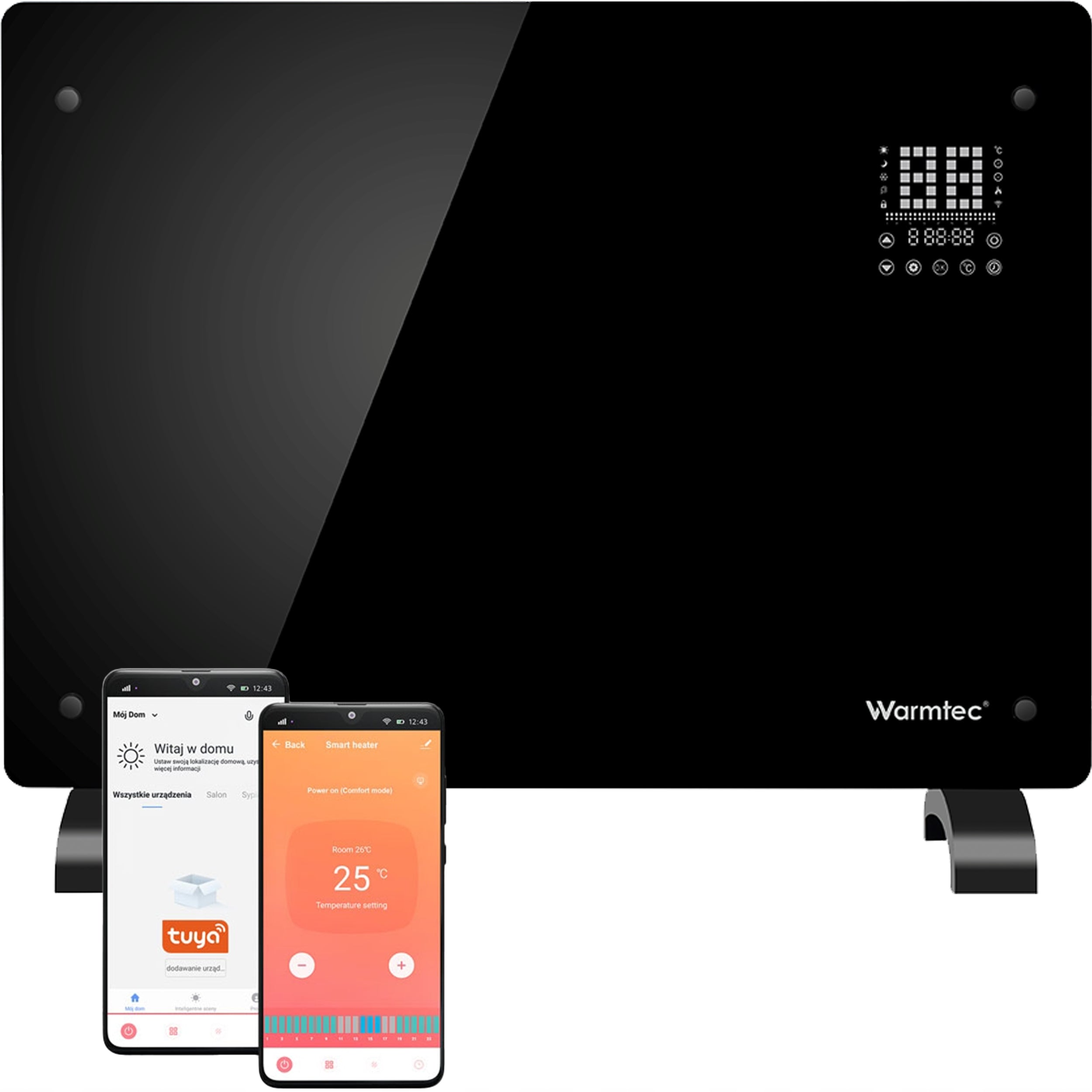 ENERGY EFFICIENT HEATER WARMTEC 1500W BLACK WIFI PORTABLE TOUCH EAN (GTIN) 5906142970636
