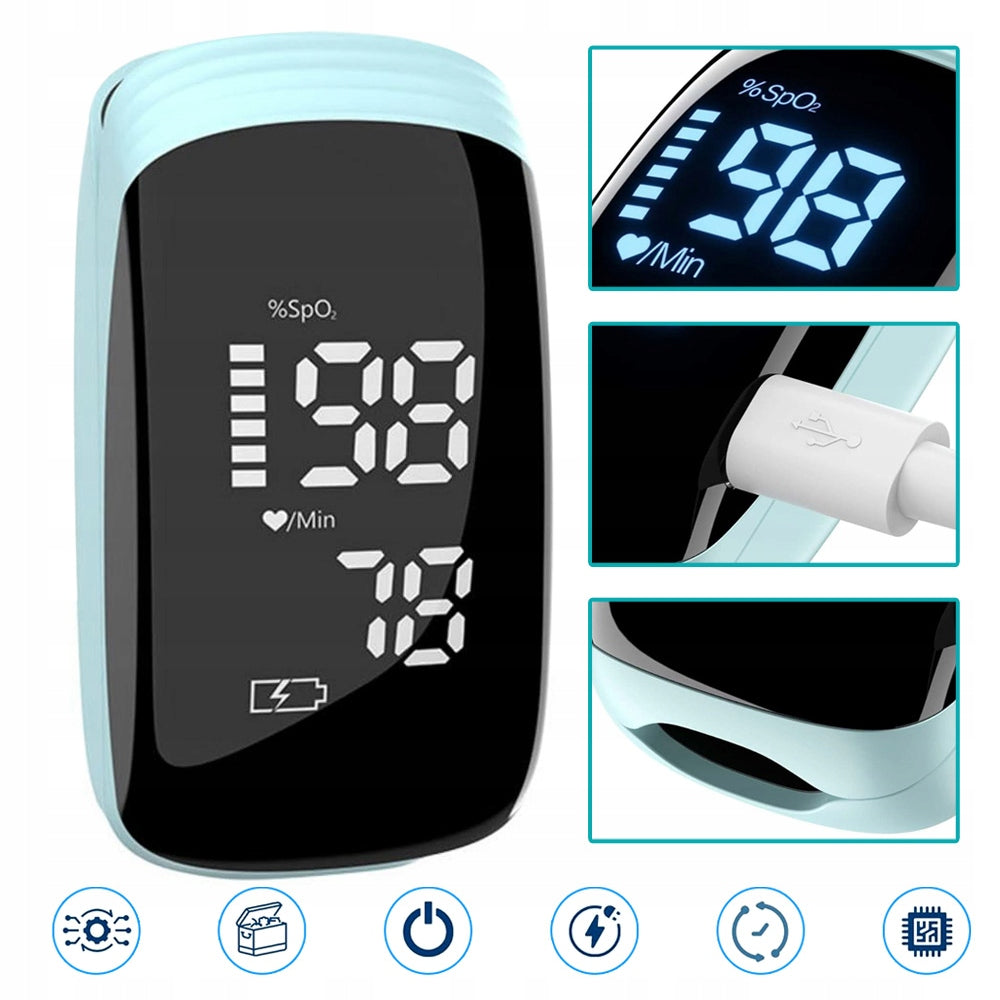 ENERGY-SAVING LED PULSE OXIMETER WITH USB-C CHARGING AND AUTO-OFF Medical device no