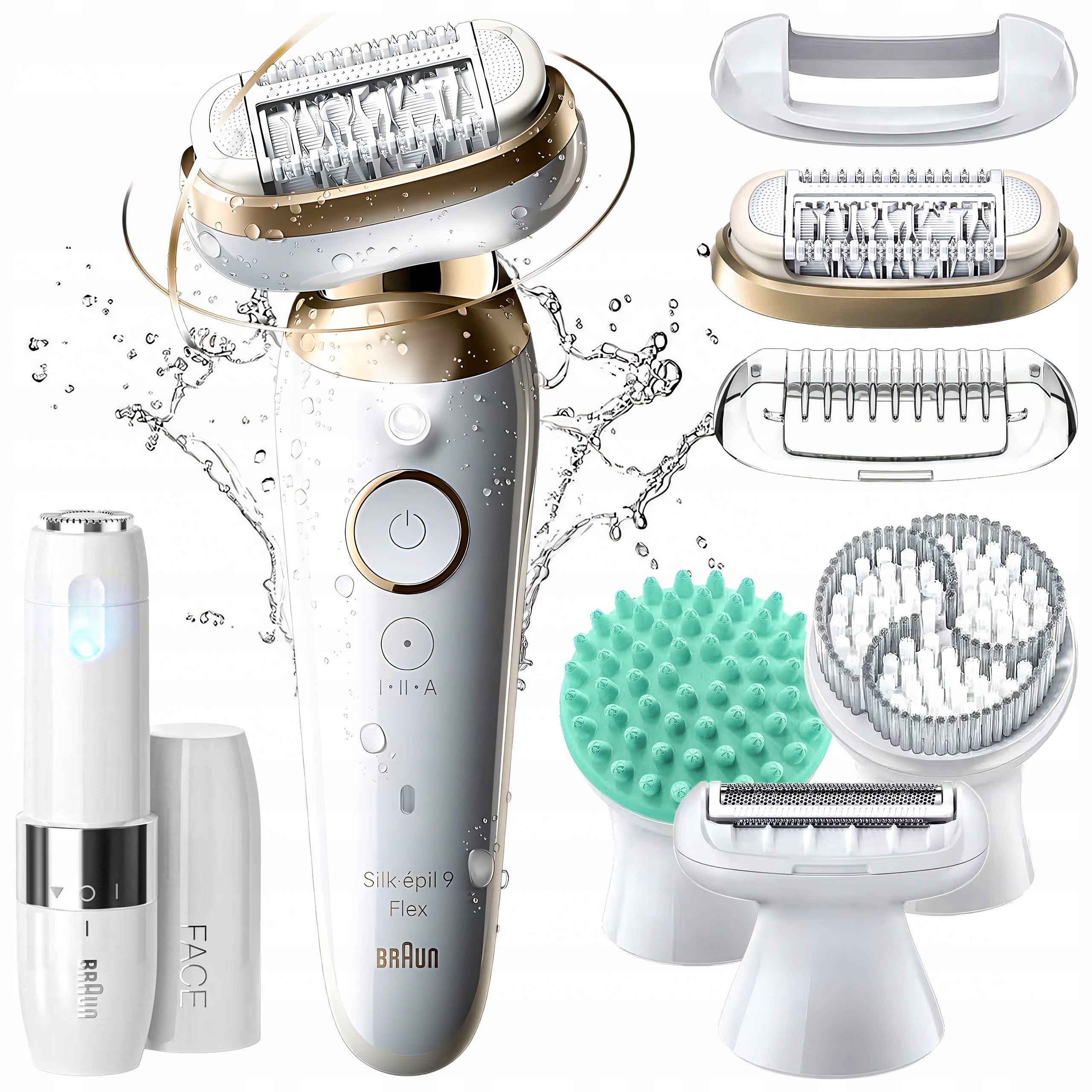 EPILATOR BRAUN Silk-epil 9 Flex 360° 3D Wet&Dry + SHAVER + SPA + FACE BOX