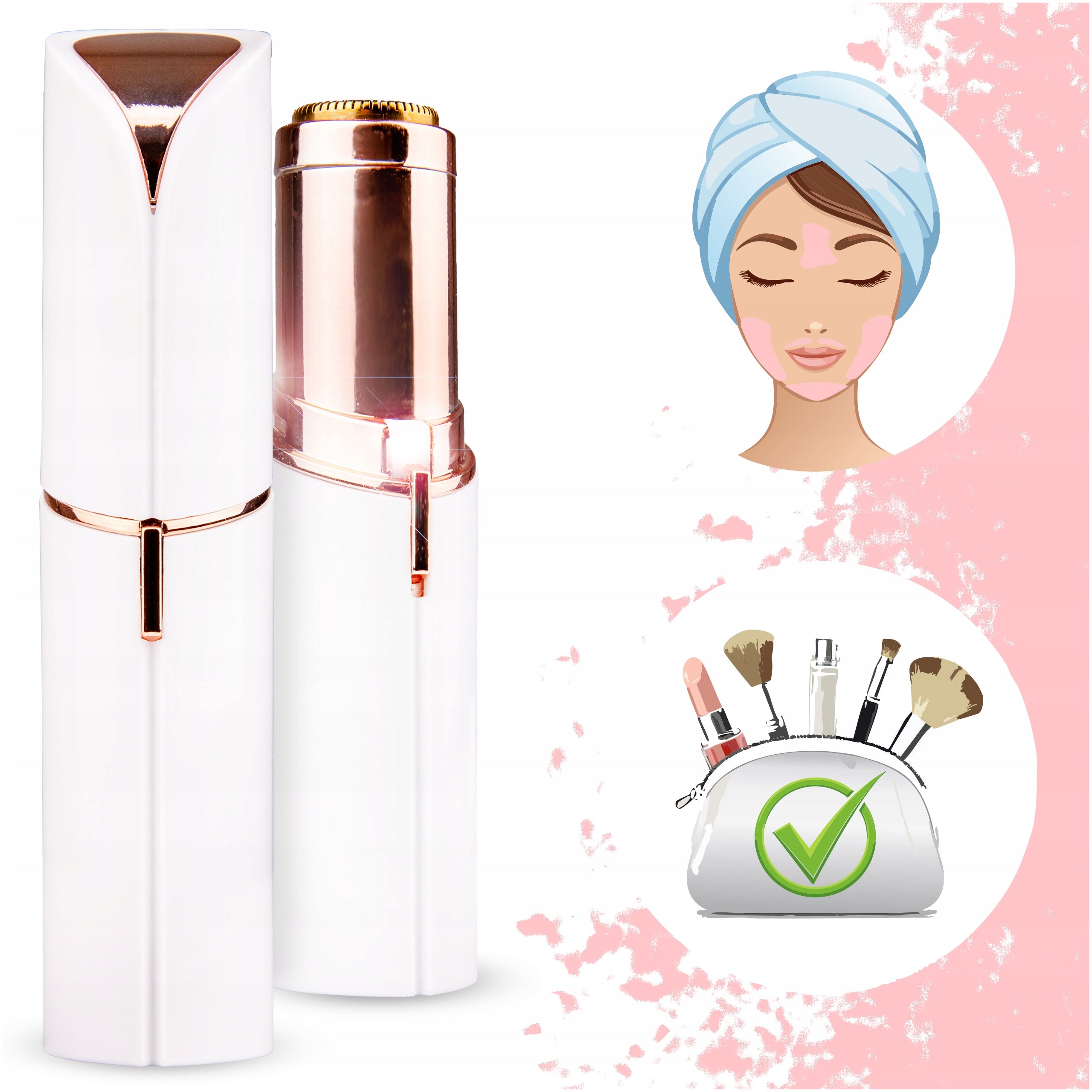 EPILATOR WOMEN'S FACIAL TRIMMER DISCREET CORDLESS SHAVER LIPSTICK EAN (GTIN) 5907546151034