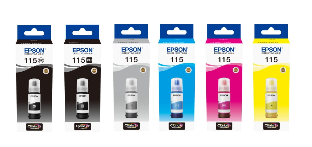 EPSON 115 L8160 L8180 ink set of 6 inks Manufacturer code OEPC13T07C14AZ6