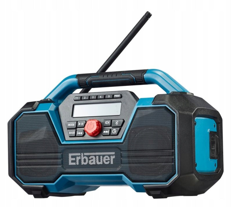 ERBAUER Bluetooth DAB Rechargeable Workshop Radio 18V 230V