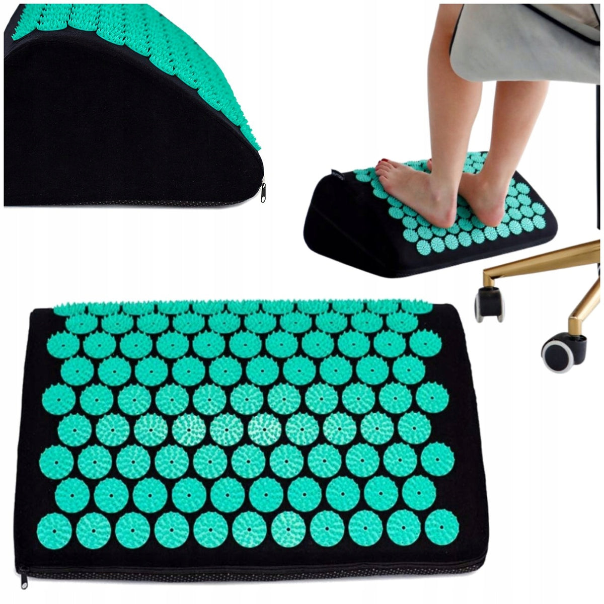 ERGONOMIC ACUPRESSURE FOOTREST COMFORTABLE 46CM MINT AKUMATA