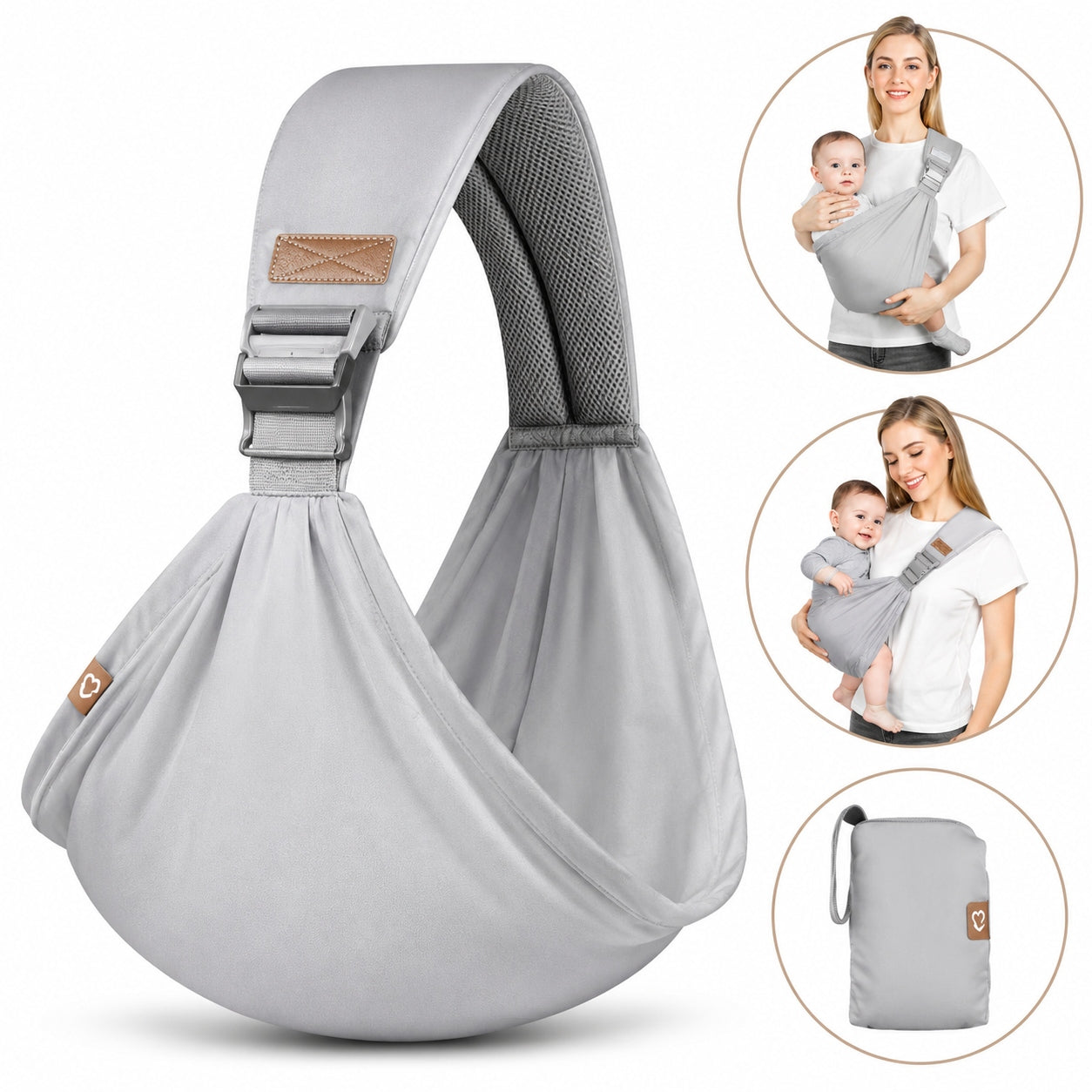 ERGONOMIC SIDE CARRIER FOR BABY LIGHT ADJUSTABLE SUCTION