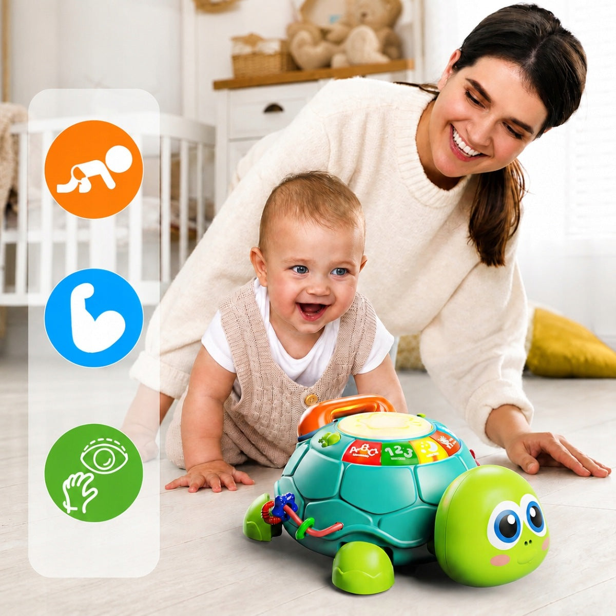 ESCAPING CRAWLING INTERACTIVE TURTLE TOY SOUNDS PLAY MUSIC LIGHT Material plastic