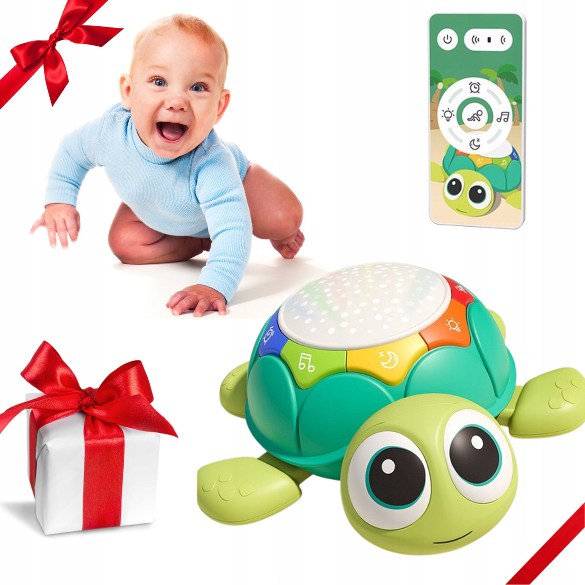 ESCAPING CRAWLING TURTLE TOY INTERACTIVE MUSIC PROJECTOR FOR KIDS Packaging status original