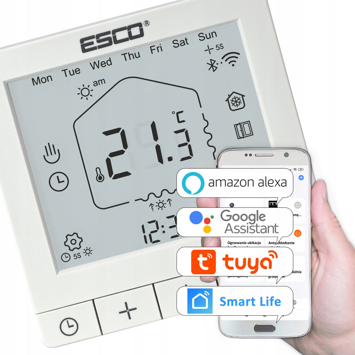 ESCO TC-720 WIFI TUYA WHITE thermostat regulator FOR BOILER programmer kc381 Brand Esco
