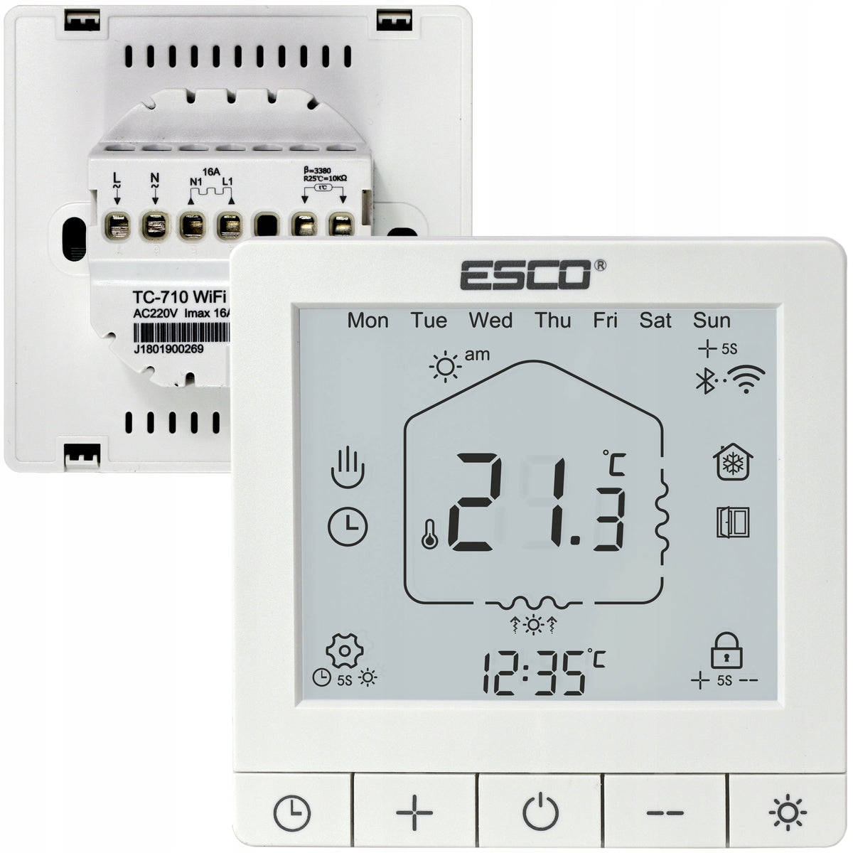 ESCO TC-720 WIFI TUYA WHITE thermostat regulator FOR BOILER programmer kc381 Manufacturer code 5902693831006