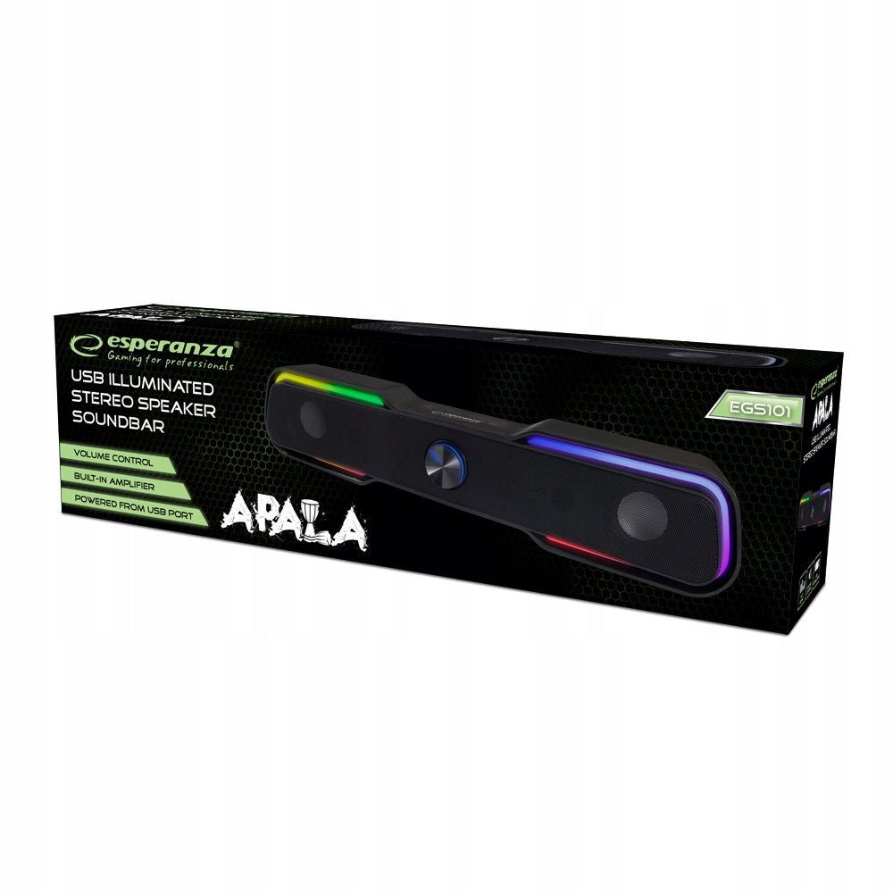 ESPERANZA SOUNDBAR APALA USB / JACK SPEAKER 2x 3W Manufacturer code ESP-AP-SNDB-01A-1