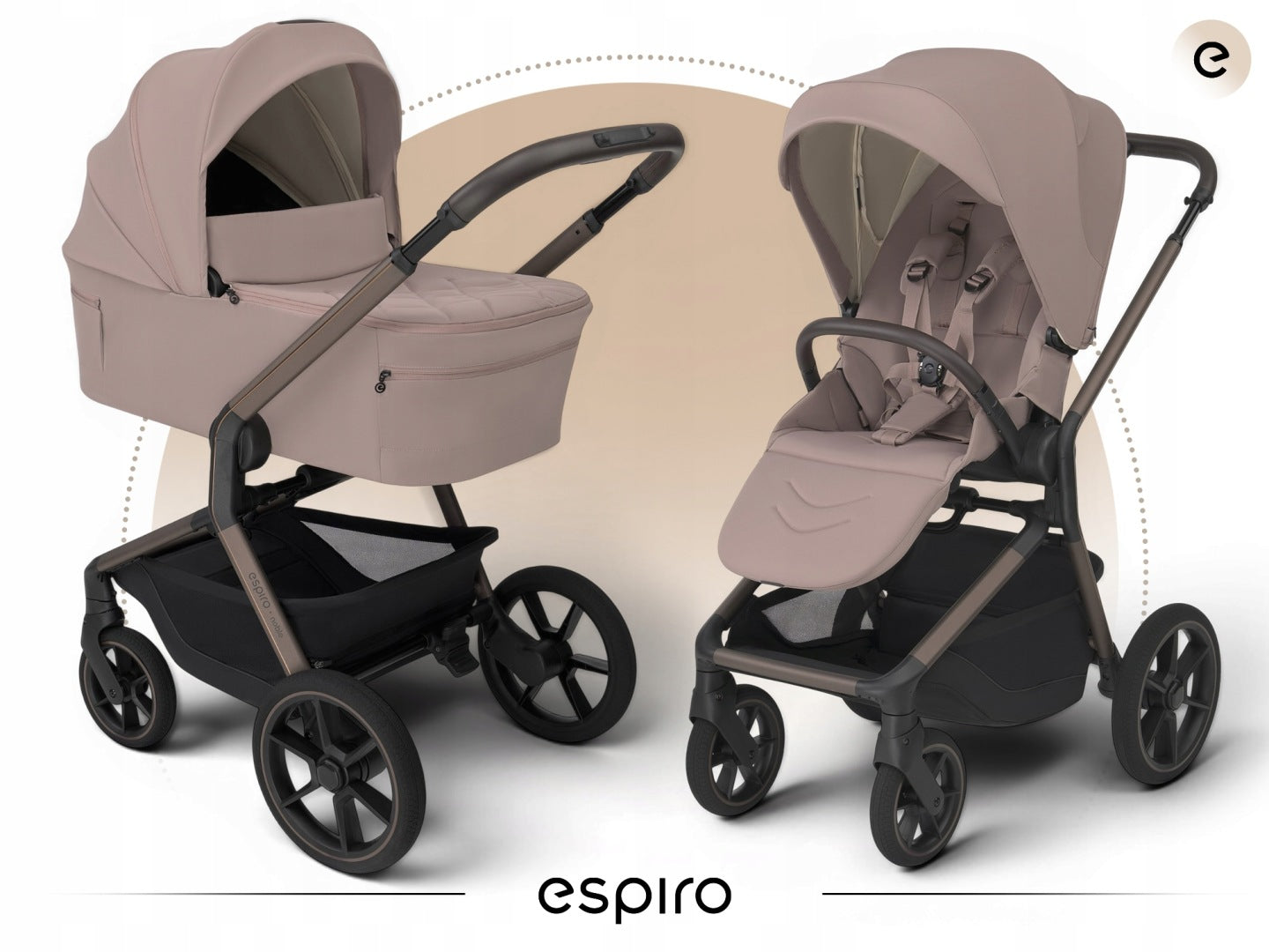 ESPIRO NOBLE STROLLER 2in1 STROLLER GONDOLA FOLDING PEONY + FREEBIE Packaging status original