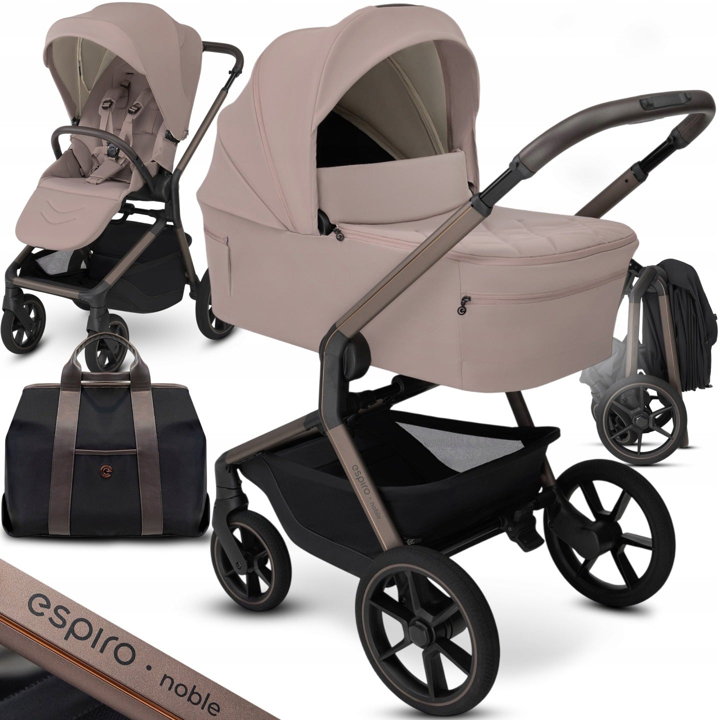 ESPIRO NOBLE STROLLER 2in1 STROLLER GONDOLA FOLDING PEONY + FREEBIE