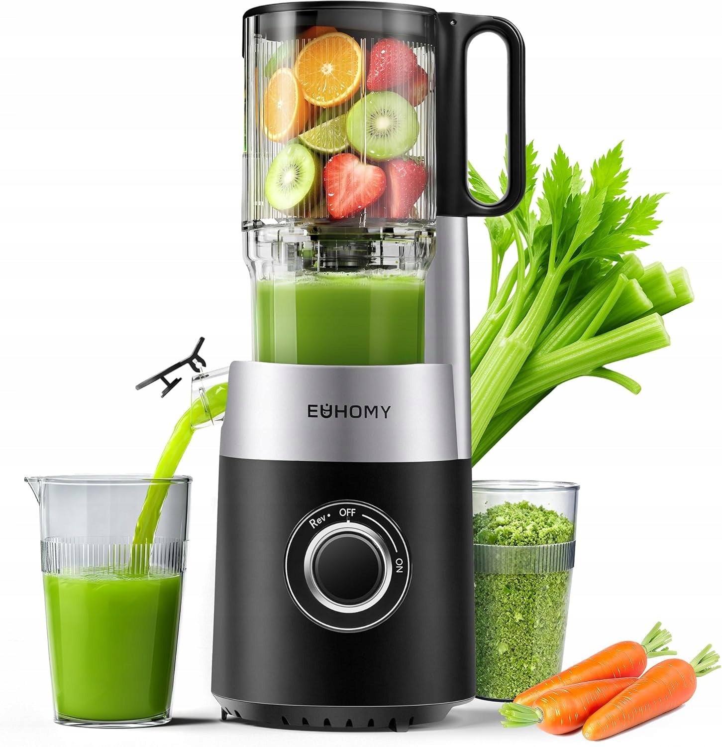 EUHOMY Slow Juicer juicer hole 135mm stainless steel 1,8l