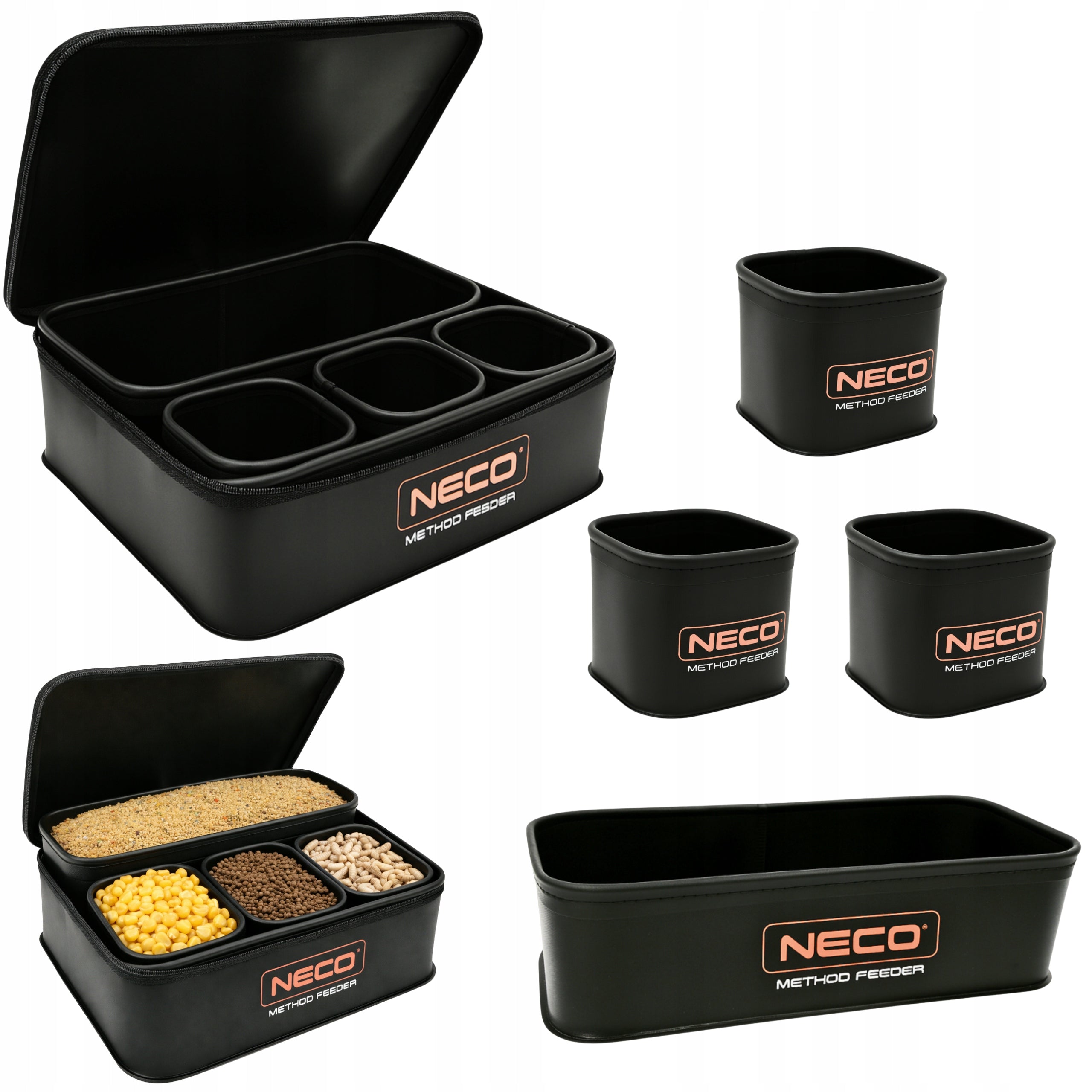 EVA Neco Containers for Method Feeder 5pcs Waterproof Lockable