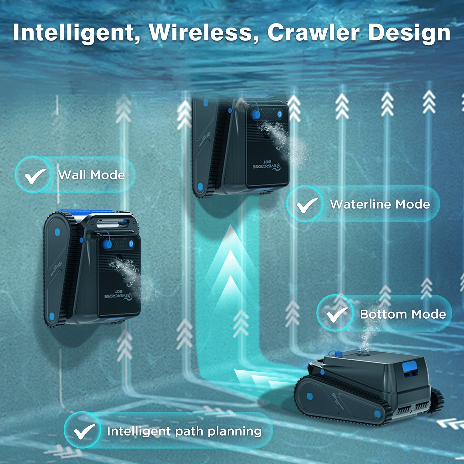 EVERCROSS BOT U8 - Robot Do Czyszczenia Basenu - 120Min & 200m² - APP Manufacturer no brand