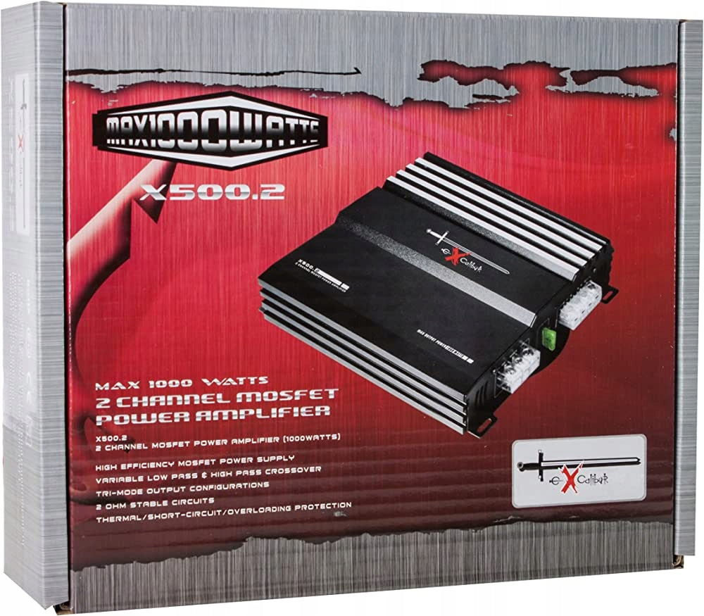 EXCALIBUR X500.2 max power 1000W 2-channel amplifier
