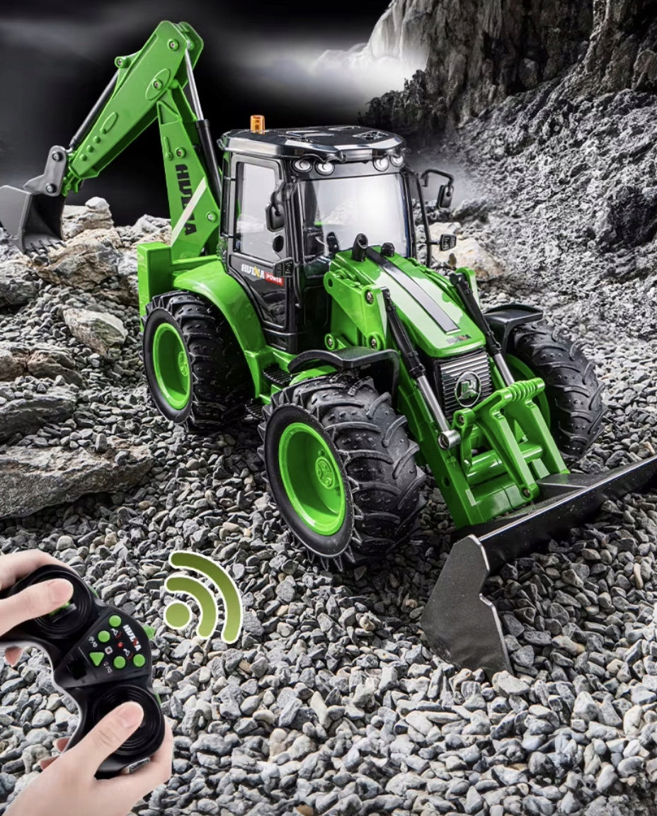EXCAVATOR-LOADER RC HUINA 1579 CONSTRUCTION VEHICLE REMOTE CONTROLLED TOY Kid's age 6+ years