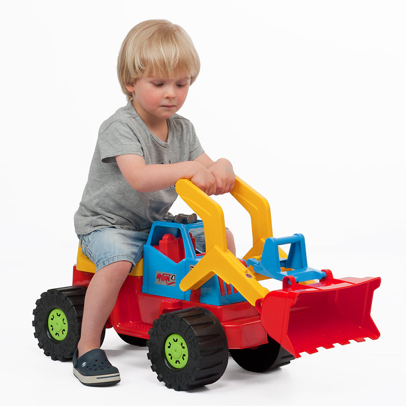 EXCAVATOR RIDER LARGE TOY LARGE WHEELS CAR Movable Spoon FOR KIDS Packaging status original