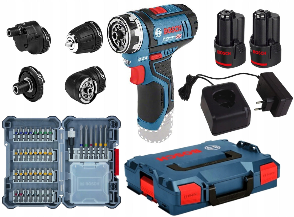 EXCLUSIVE - Bosch Professional GSR 12V-15FC Screwdriver +4 caps 06019F600F Manufacturer code 06019F600F