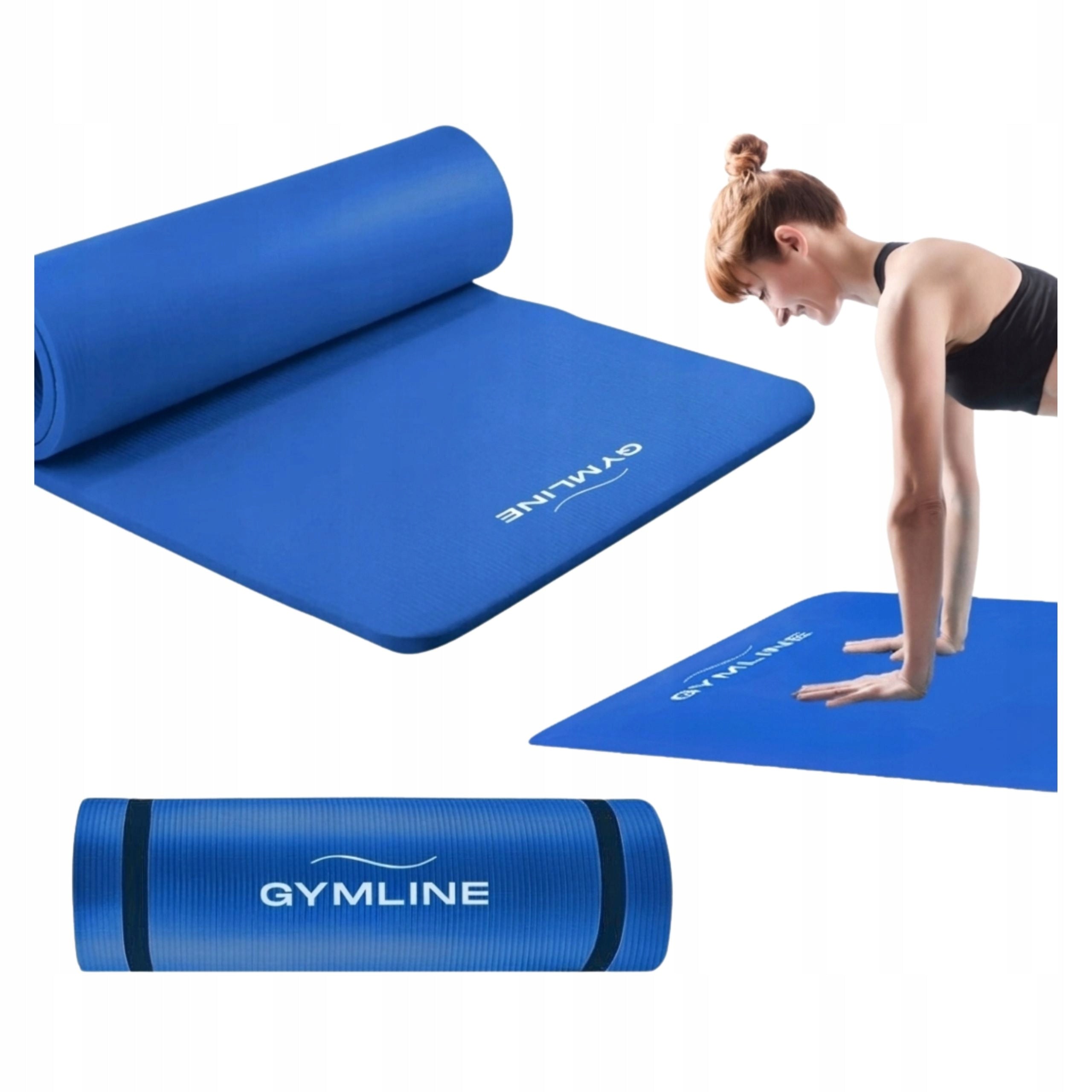 EXERCISE MAT BLUE 180x60 cm NBR 1,5 cm FOR YOGA FITNESS GYMNASTIC