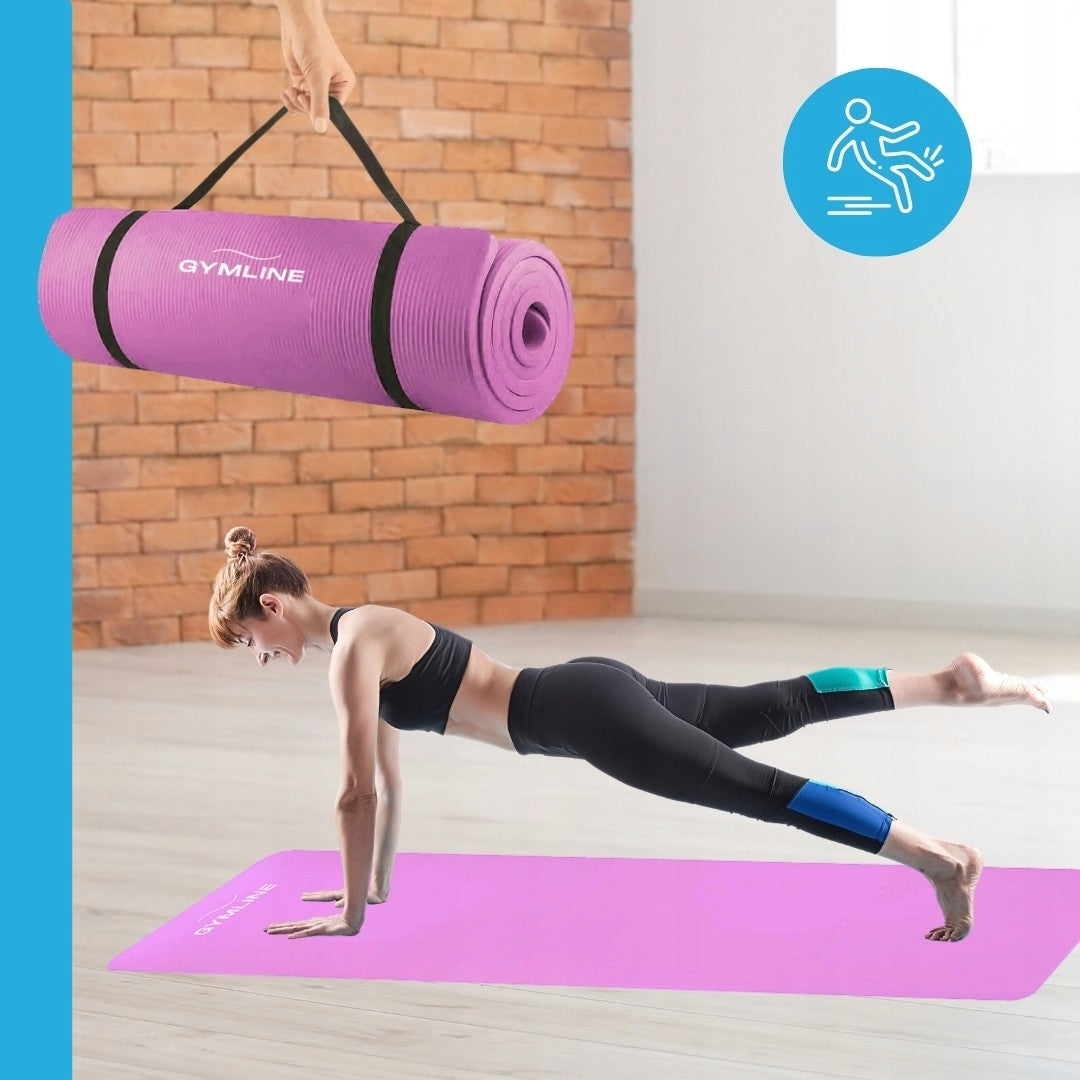 EXERCISE MAT PINK 180x60 cm NBR 1,5 cm FOR YOGA FITNESS GYMNASTIC EAN (GTIN) 5906815600105
