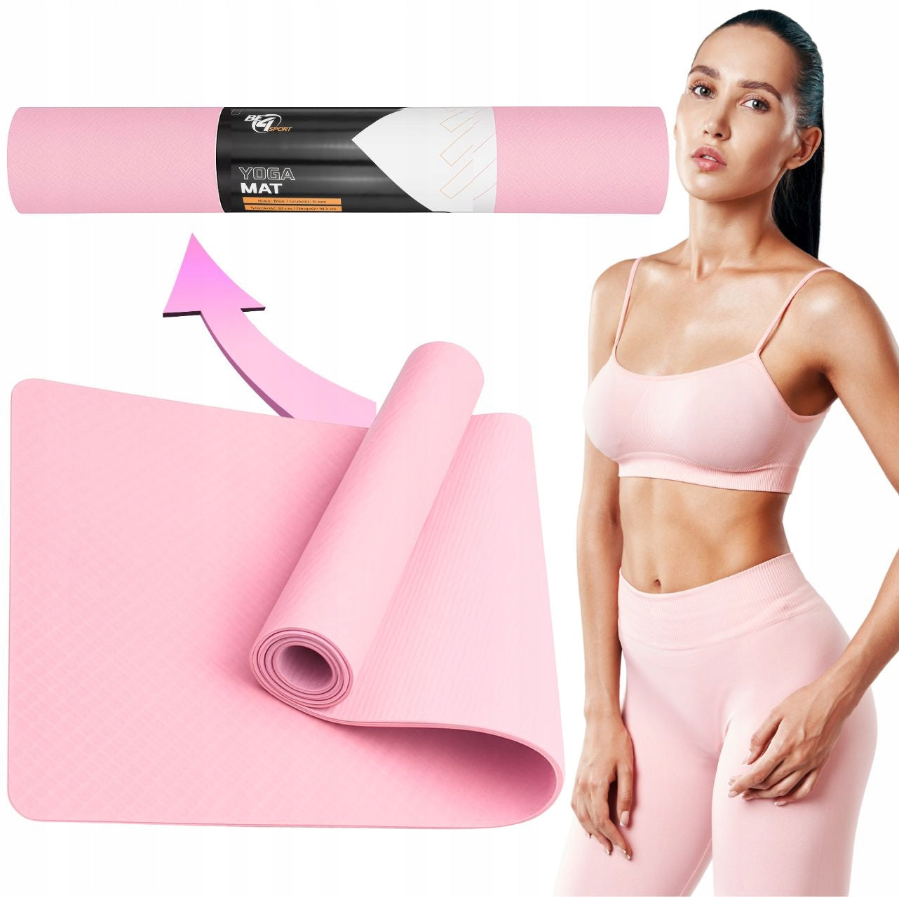 EXERCISE MAT YOGA FITNESS MAT DOUBLE SIDED NON-SLIP 6mm TPE Manufacturer code 5239