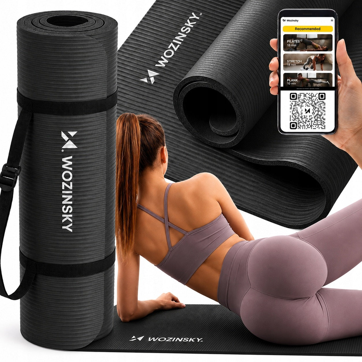 EXERCISE MAT YOGA FITNESS SOFT THICK TRAINING MAT NBR 1,5 cm