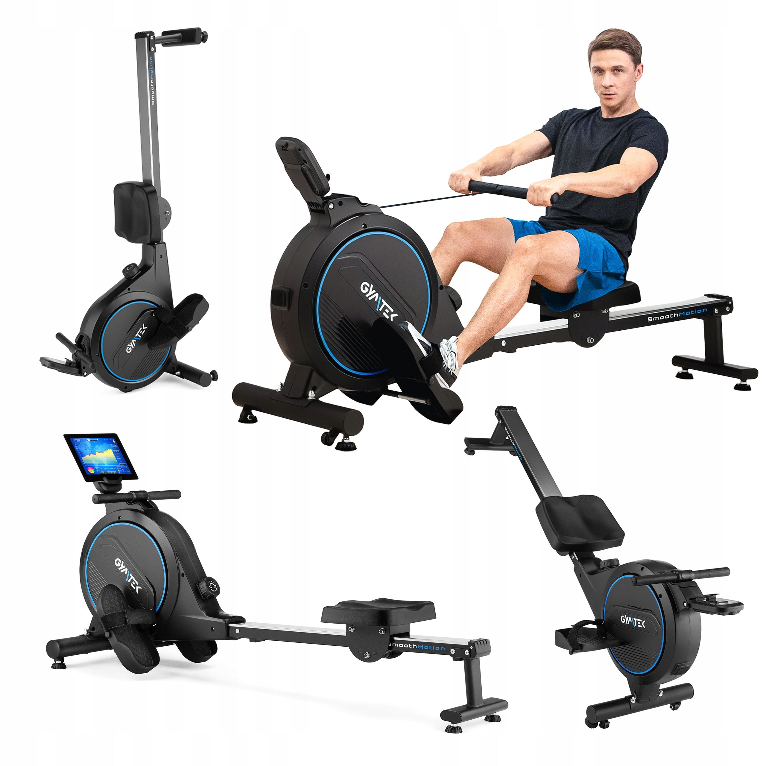 EXERCISE ROWING MACHINE MAGNETIC HOME FOLDING ROWING MACHINE GYMTEK
